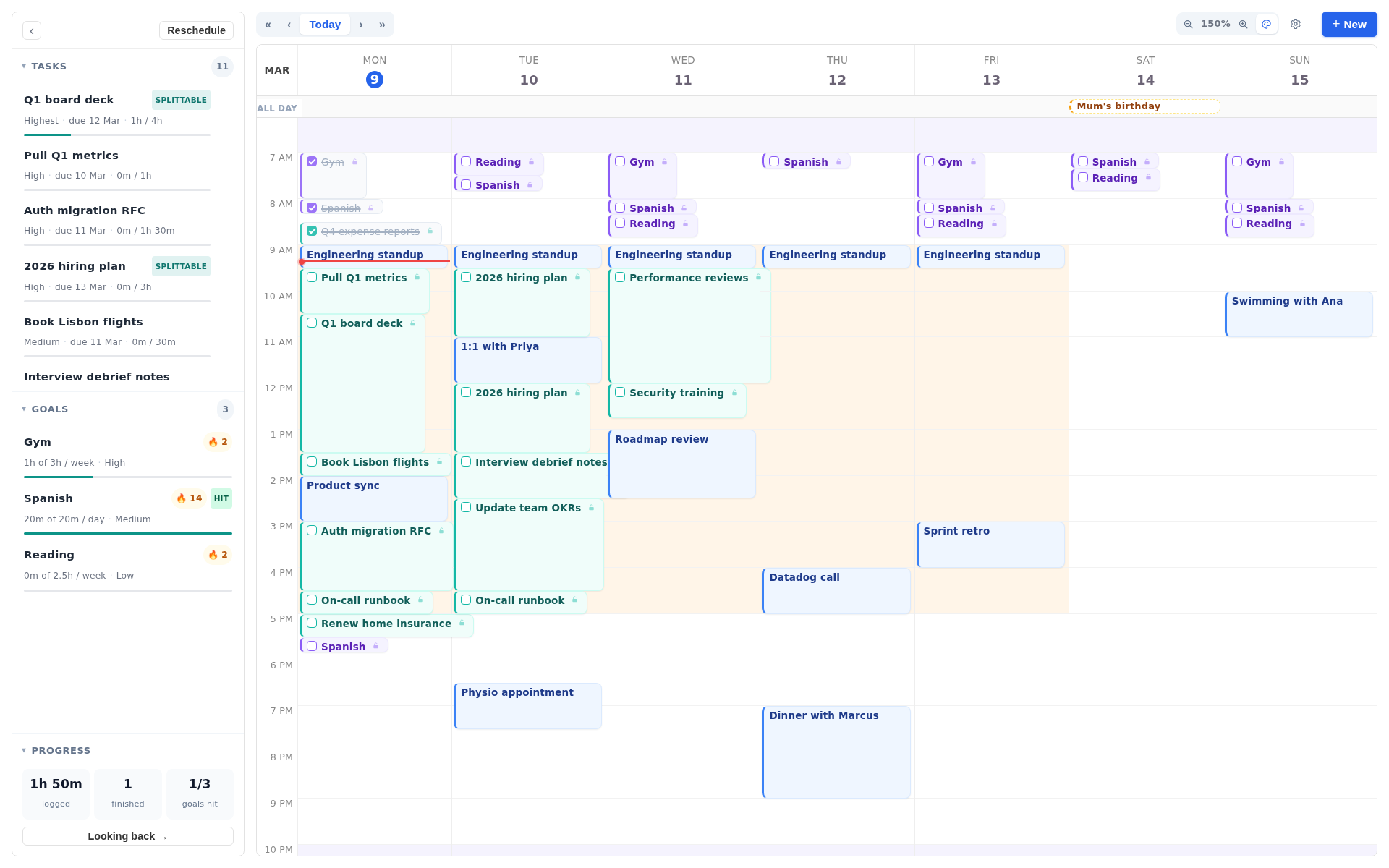 Increment Week View